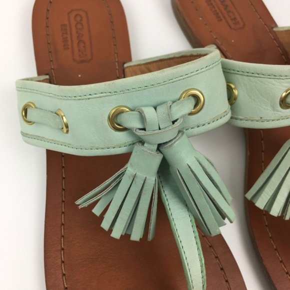 COACH Sheena Fringe Sandals Mint Size 9 - Picture 5 of 12